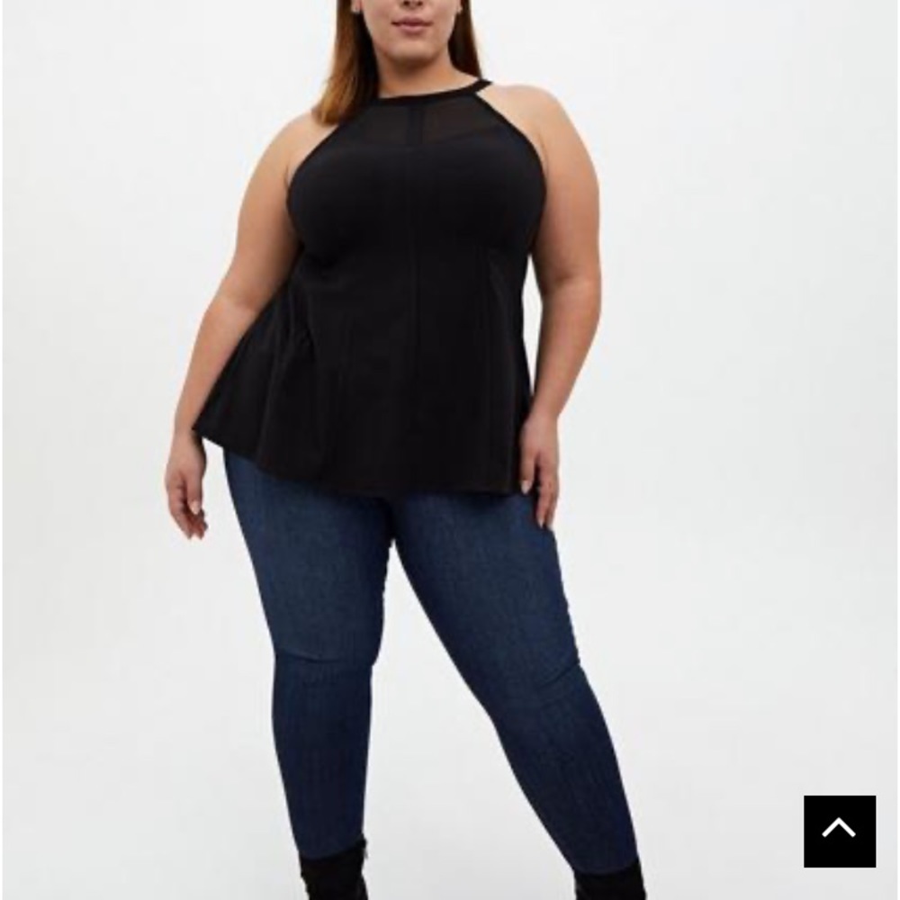🖤 Torrid Fit And Flare Crepe With Mesh Inset Tank 🖤 - Picture 2 of 10